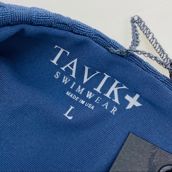 TAVIK Ali Textured Navy Blue Bikini Bottom Large - Picture 12 of 16